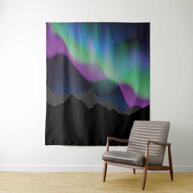 Colourful Aurora Northern Lights Tapestry (In Situ)