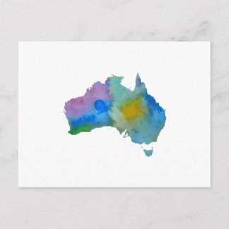 Colourful australia silhouette postcard