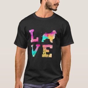 Colourful Australian Shepherd Dog Love R Dad Mum T-Shirt