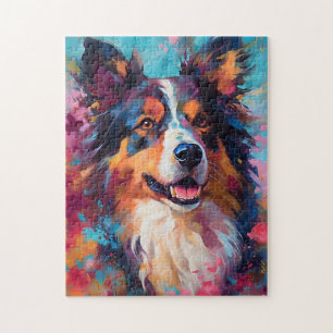 Colourful Australian Shepherd Jigsaw Puzzle