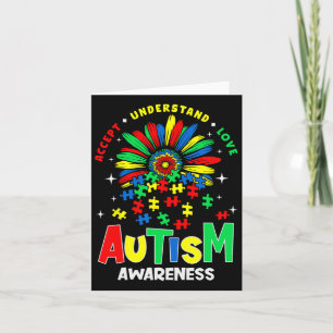 Colourful Autism Awareness Accept Understand Love Card