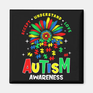 Colourful Autism Awareness Accept Understand Love Magnet