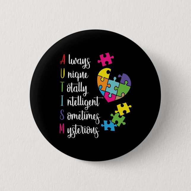 Colourful Autism Awareness Gift Design For Asd 6 Cm Round Badge (Front)
