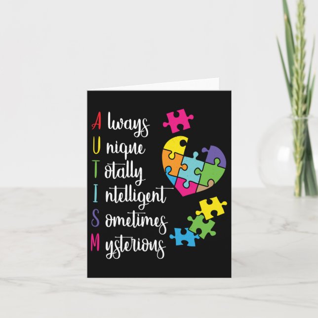 Colourful Autism Awareness Gift Design For Asd Card (Front)