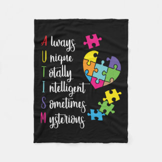 Colourful Autism Awareness Gift Design For Asd Fleece Blanket