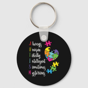Colourful Autism Awareness Gift Design For Asd Key Ring