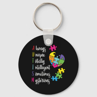 Colourful Autism Awareness Gift Design For Asd Key Ring
