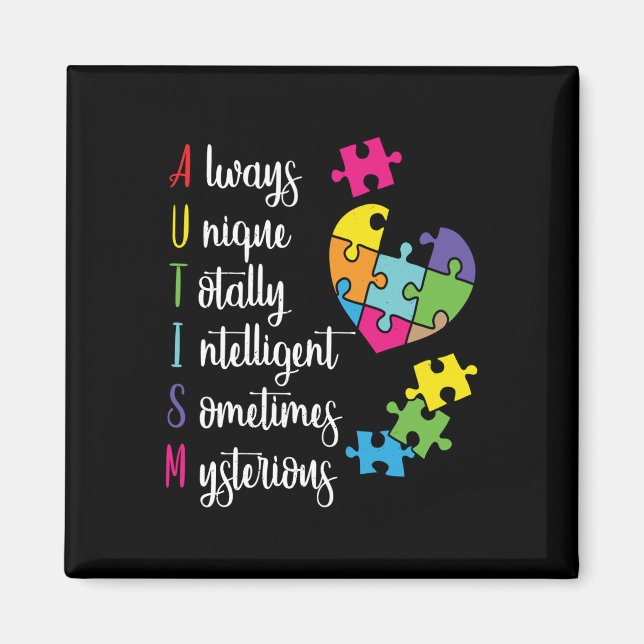 Colourful Autism Awareness Gift Design For Asd Magnet (Front)