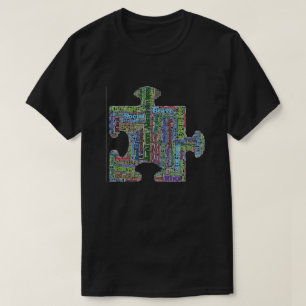 Colourful Autism Jigsaw Puzzle Art T-shirt
