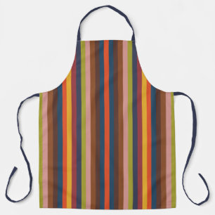 Colourful Autumn And Winter Coloured Vertical Stri Apron