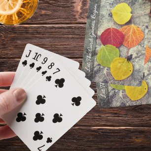 Colourful Autumn Aspen Leaves Photo Personalised Playing Cards