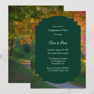 Colourful Autumn Day Engagement Party Invitation