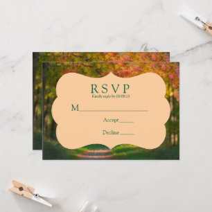 Colourful Autumn Day Wedding RSVP Card