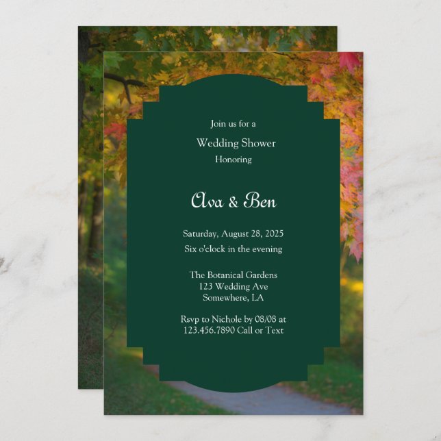 Colourful Autumn Day Wedding Shower Invitation (Front/Back)