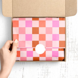 Colourful Autumn Fall Chequered Pattern Tissue Paper