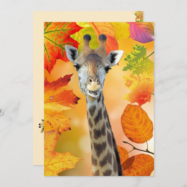 Colourful Autumn / Fall Giraffe  (Front/Back)