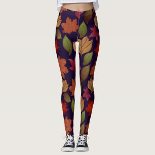 Colourful Autumn Fall leaf Leggings