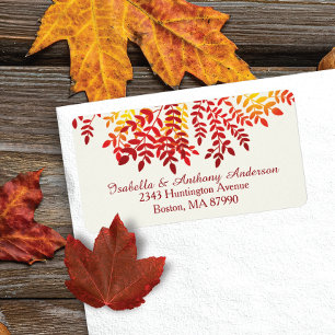 Colourful Autumn Fall Leaves Return Address Label