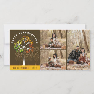 Colourful Autumn Fall Trees Thanksgiving Photo Holiday Card