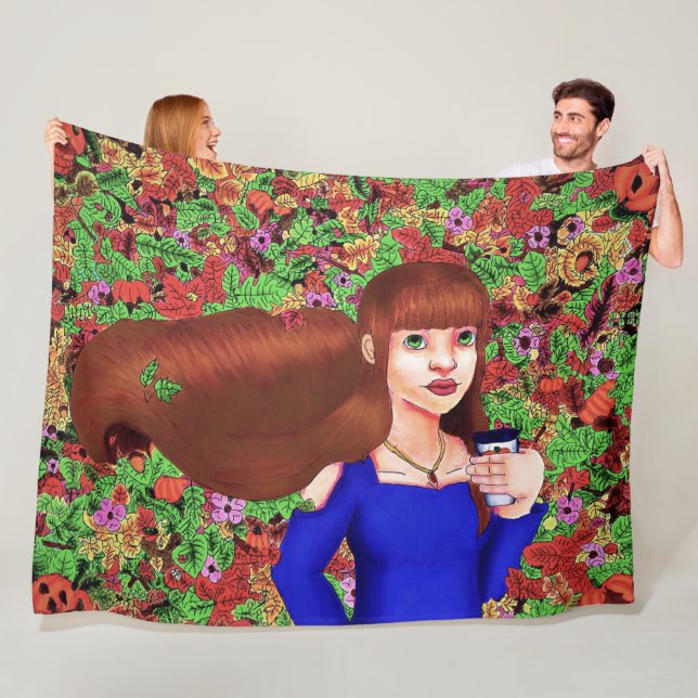 Colourful Autumn Fleece Blanket (In Situ)