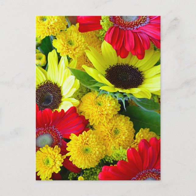 Colourful autumn floral bouquet postcard (Front)