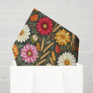 Colourful Autumn Floral Tissue Paper