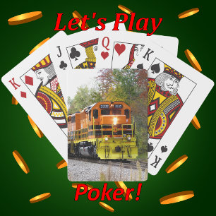 Colourful Autumn Foliage Diesel Locomotive Train Playing Cards
