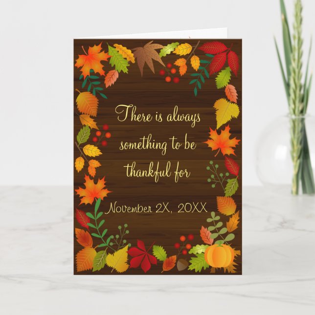 Colourful Autumn Foliage For Thanksgiving Card (Front)