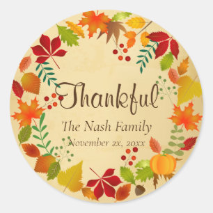 Colourful Autumn Foliage For Thanksgiving Classic Round Sticker