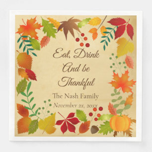Colourful Autumn Foliage For Thanksgiving Napkin