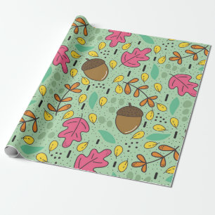 Colourful Autumn foliage pattern Wrapping Paper