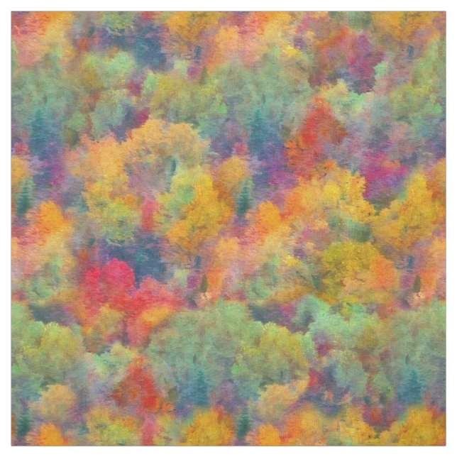 Colourful Autumn Forest Abstraction Fabric (Swatch)