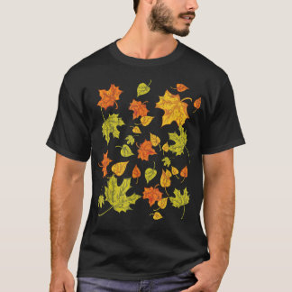 Colourful Autumn Forest Nature Botanical Leaves Fa T-Shirt