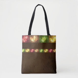 Colourful Autumn Grunge Leaves - Tote Bag