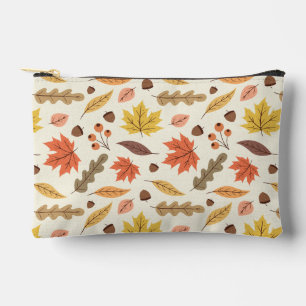Colourful Autumn Leaf Fall Pattern Accessory Pouch