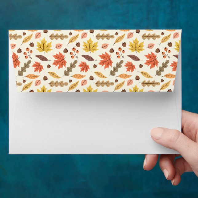 Colourful Autumn Leaf Fall Pattern Envelope (Hand)