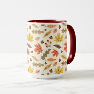 Colourful Autumn Leaf Fall Pattern Mug