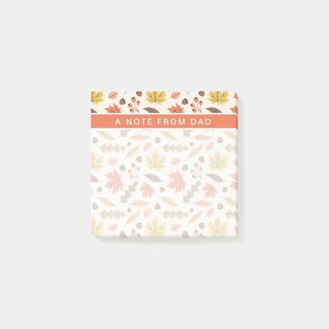 Colourful Autumn Leaf Fall Pattern Post-it Notes (Front)