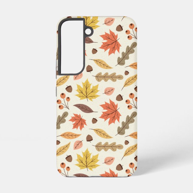 Colourful Autumn Leaf Fall Pattern Samsung Galaxy S22 Case (Back)