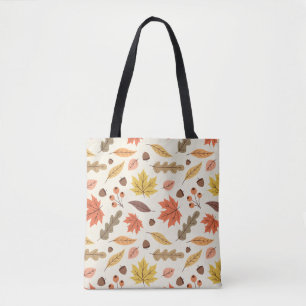 Colourful Autumn Leaf Fall Pattern Tote Bag