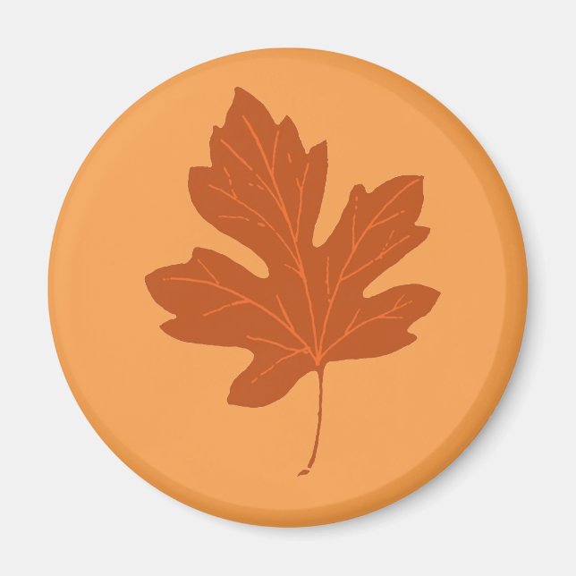 Colourful Autumn Leaf Magnet (Front)