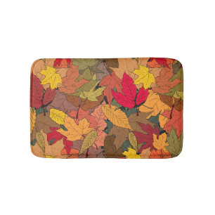 Colourful autumn leaves bath mat