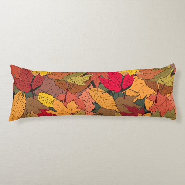 Colourful autumn leaves body cushion (Front)