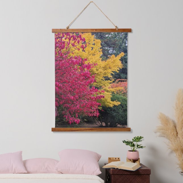 Colourful Autumn Leaves Botanical Hanging Tapestry (Bedroom)