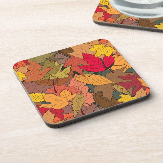 Colourful autumn leaves coaster (Left Side)