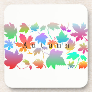 Colourful autumn leaves coaster
