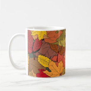 Colourful autumn leaves coffee mug
