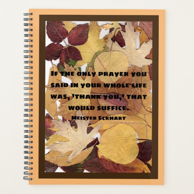 Colourful Autumn Leaves Collage Prayer Quote Planner (Front)