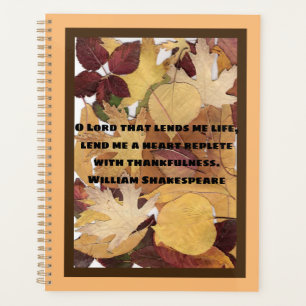Colourful Autumn Leaves Collage Thankfull Quote Planner