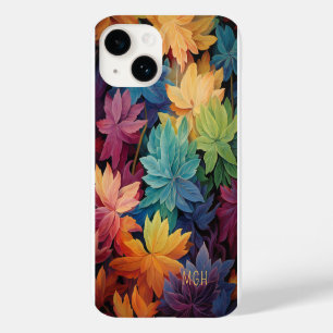 Colourful Autumn Leaves Custom Monogram Case-Mate iPhone 14 Case